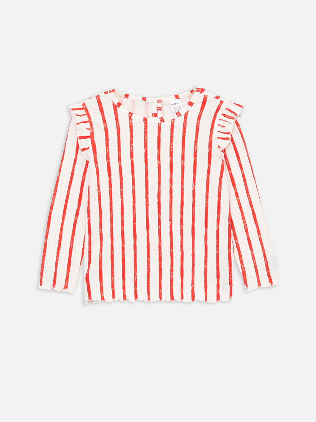 Kırmızı Bisiklet Yaka Uzun Kollu Kız Bebek Pijama Takımı-5