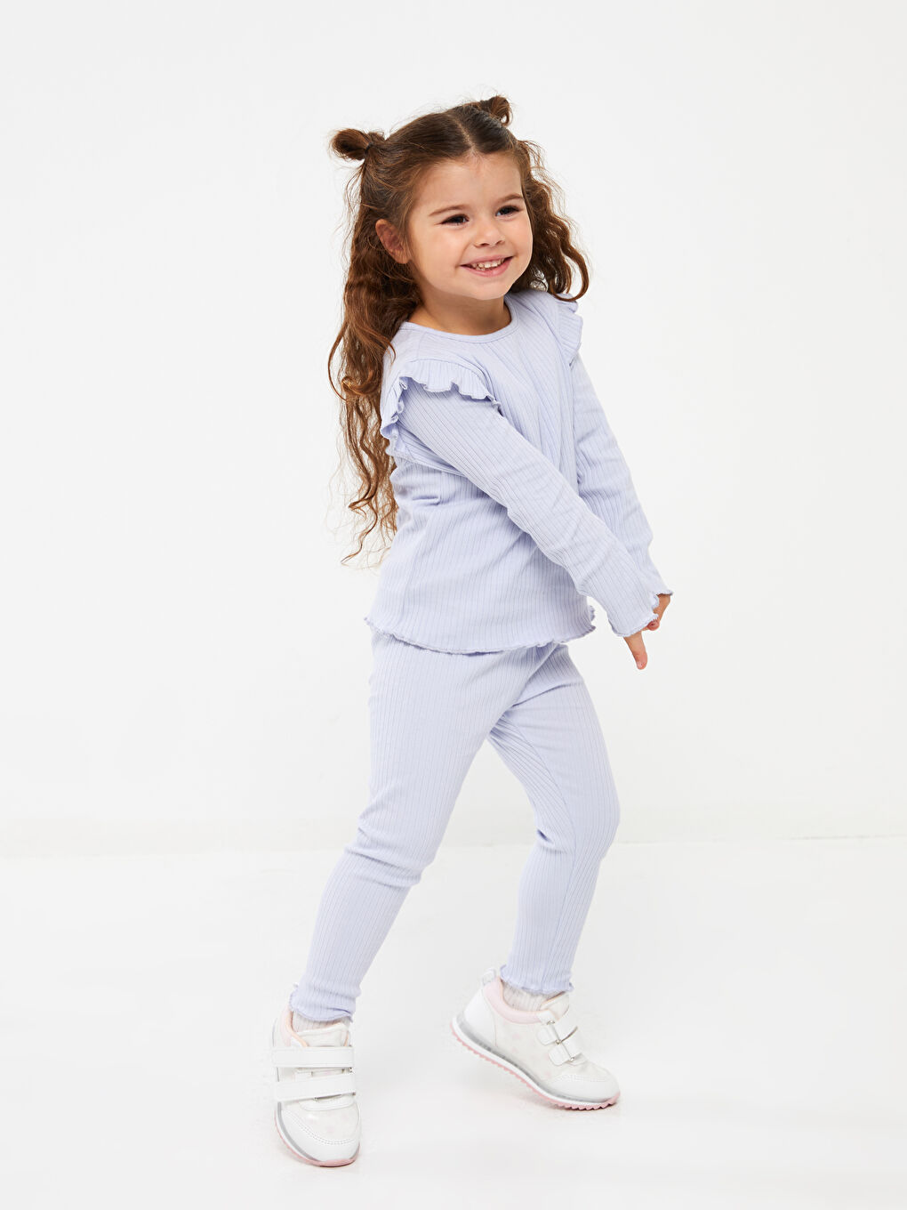 Футболка с круглым вырезом и длинным рукавом для малышек девочек-1