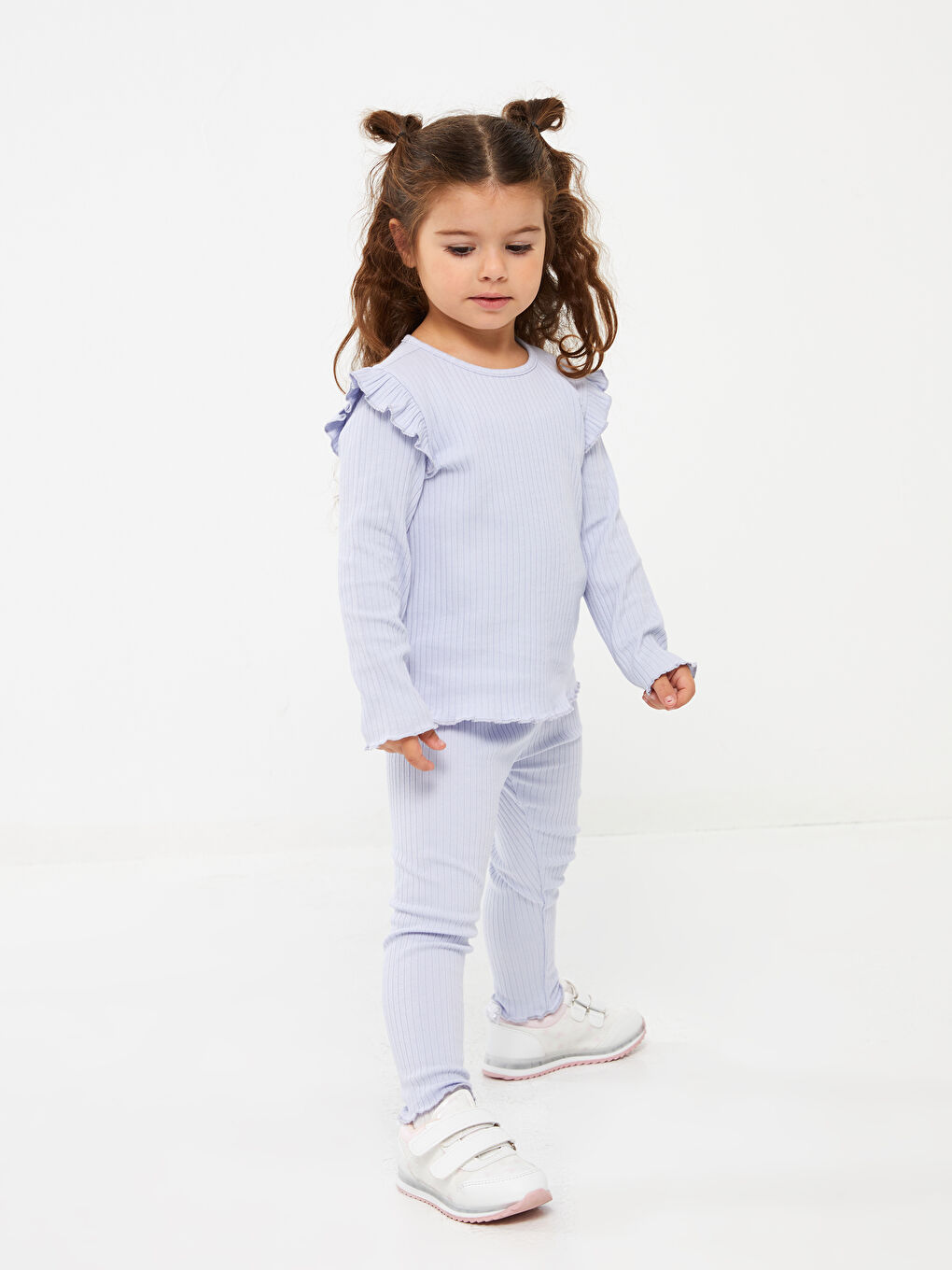 Футболка с круглым вырезом и длинным рукавом для малышек девочек-2
