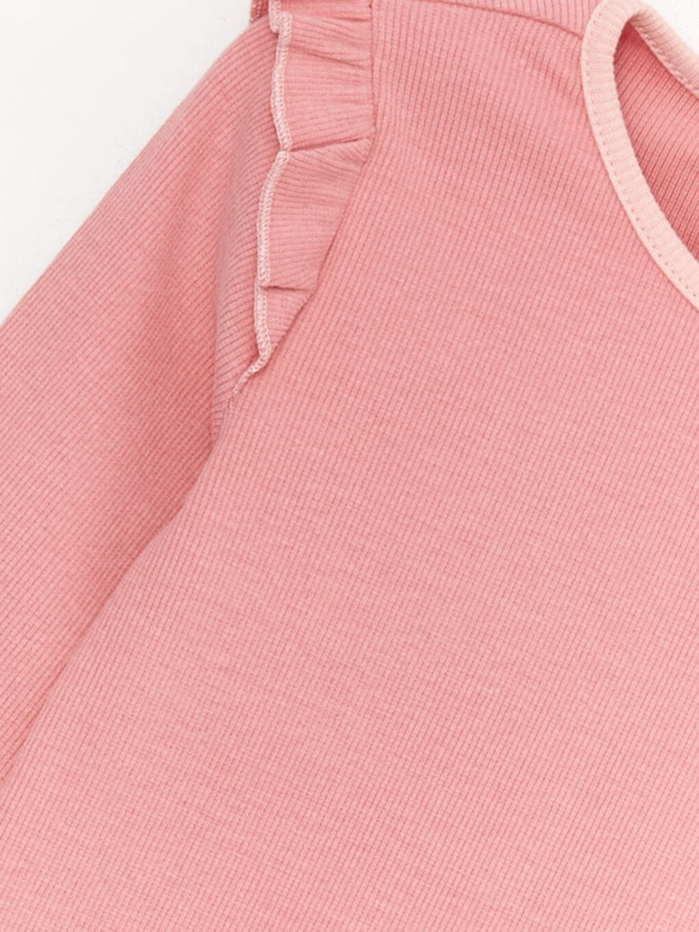 Pembe Bisiklet Yaka Uzun Kollu Kız Bebek Tişört-2