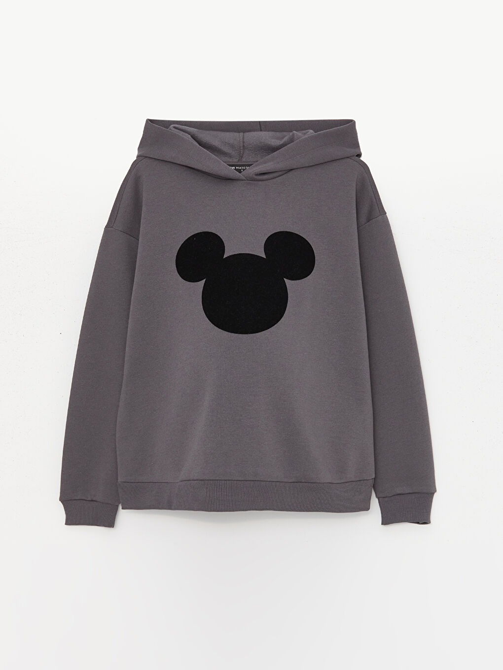 LCWAIKIKI Maternity Koyu Gri Mickey Mouse Baskılı Uzun Kollu Oversize Hamile Hoodie - 5