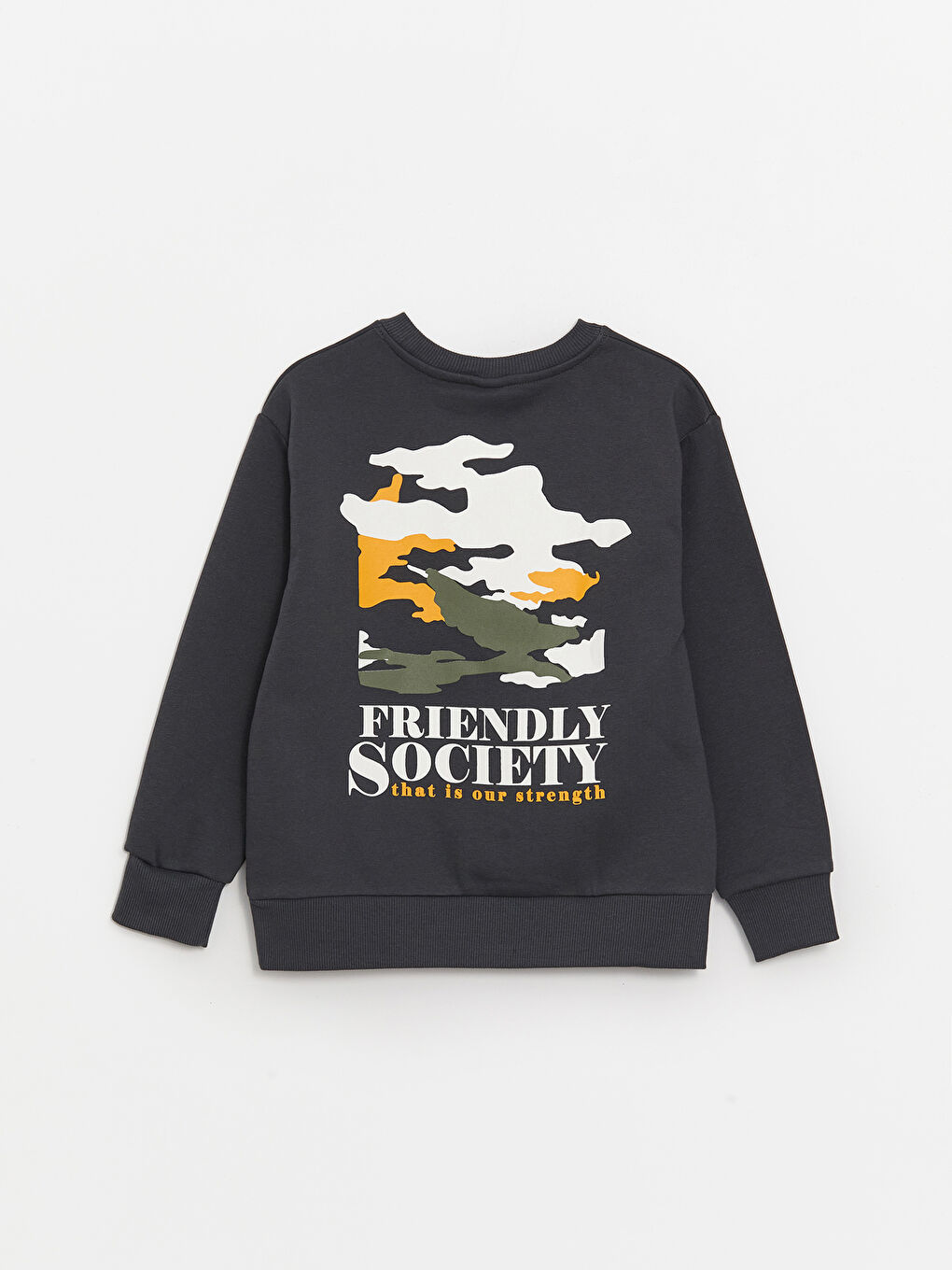 LCW Kids Antrasit Bisiklet Yaka Baskılı Uzun Kollu Erkek Çocuk Sweatshirt - 4