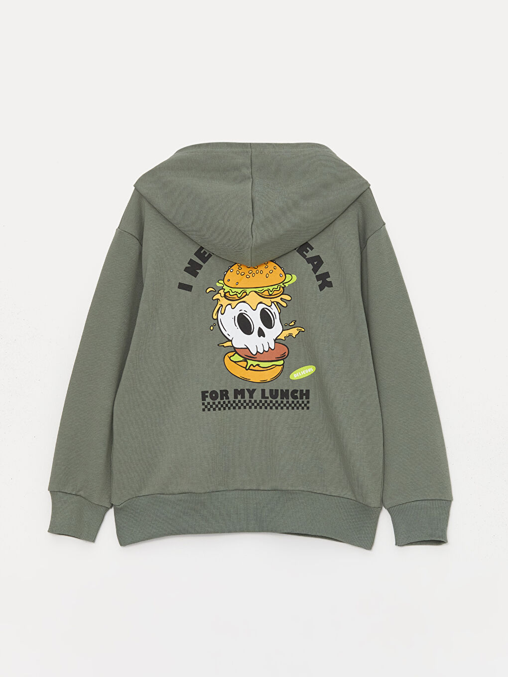 LCW Kids Haki H12 Baskılı Uzun Kollu Erkek Çocuk Hoodie - 4