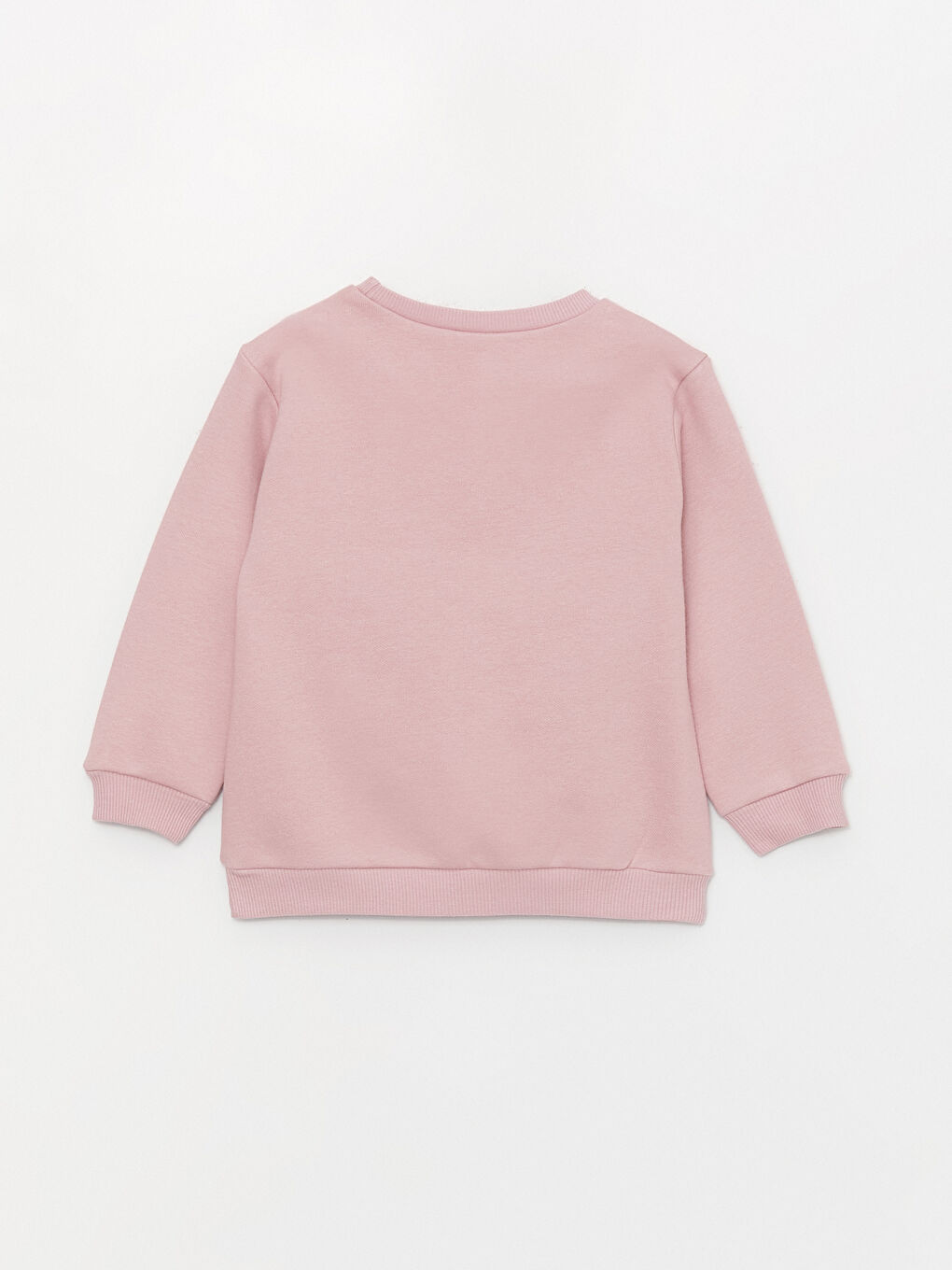 LCW baby Pembe Bisiklet Yaka Baskılı Kız Bebek Sweatshirt - 2