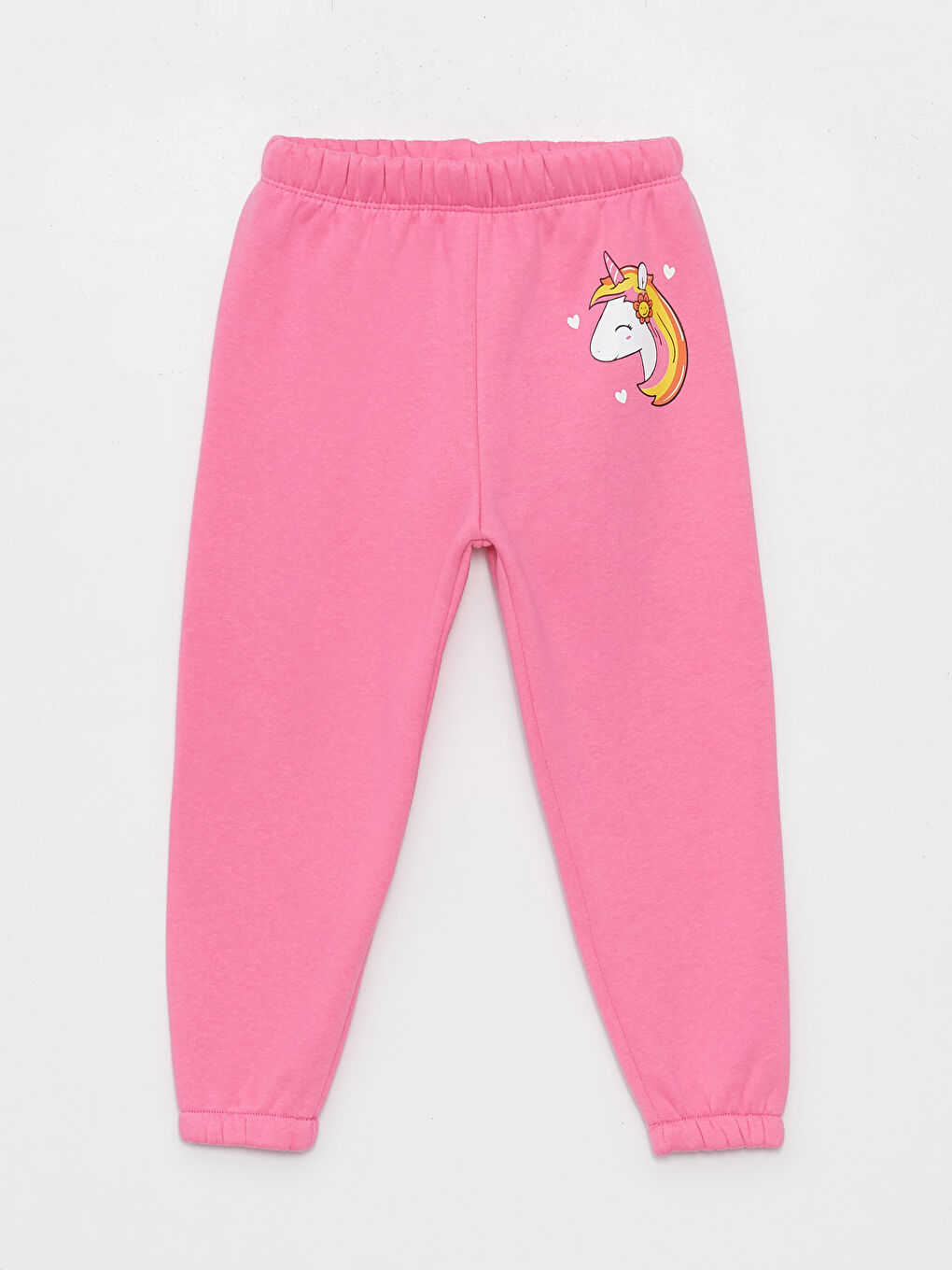 Pembe Beli Lastikli Kız Çocuk Jogger Eşofman Altı 2'li-1