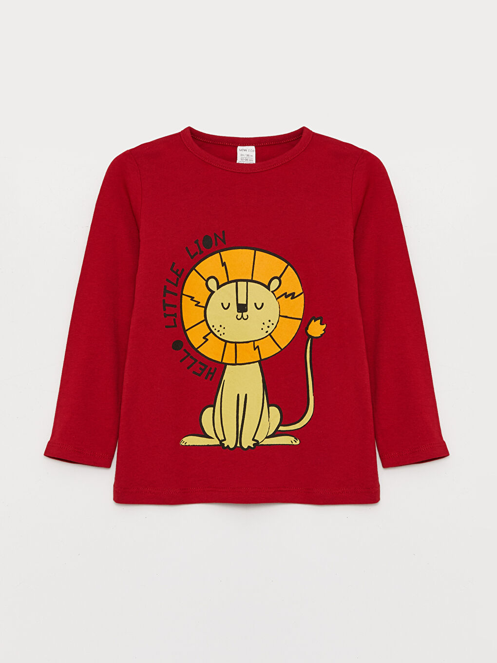 Kırmızı Bisiklet Yaka Uzun Kollu Desenli Erkek Bebek Pijama Takımı-1