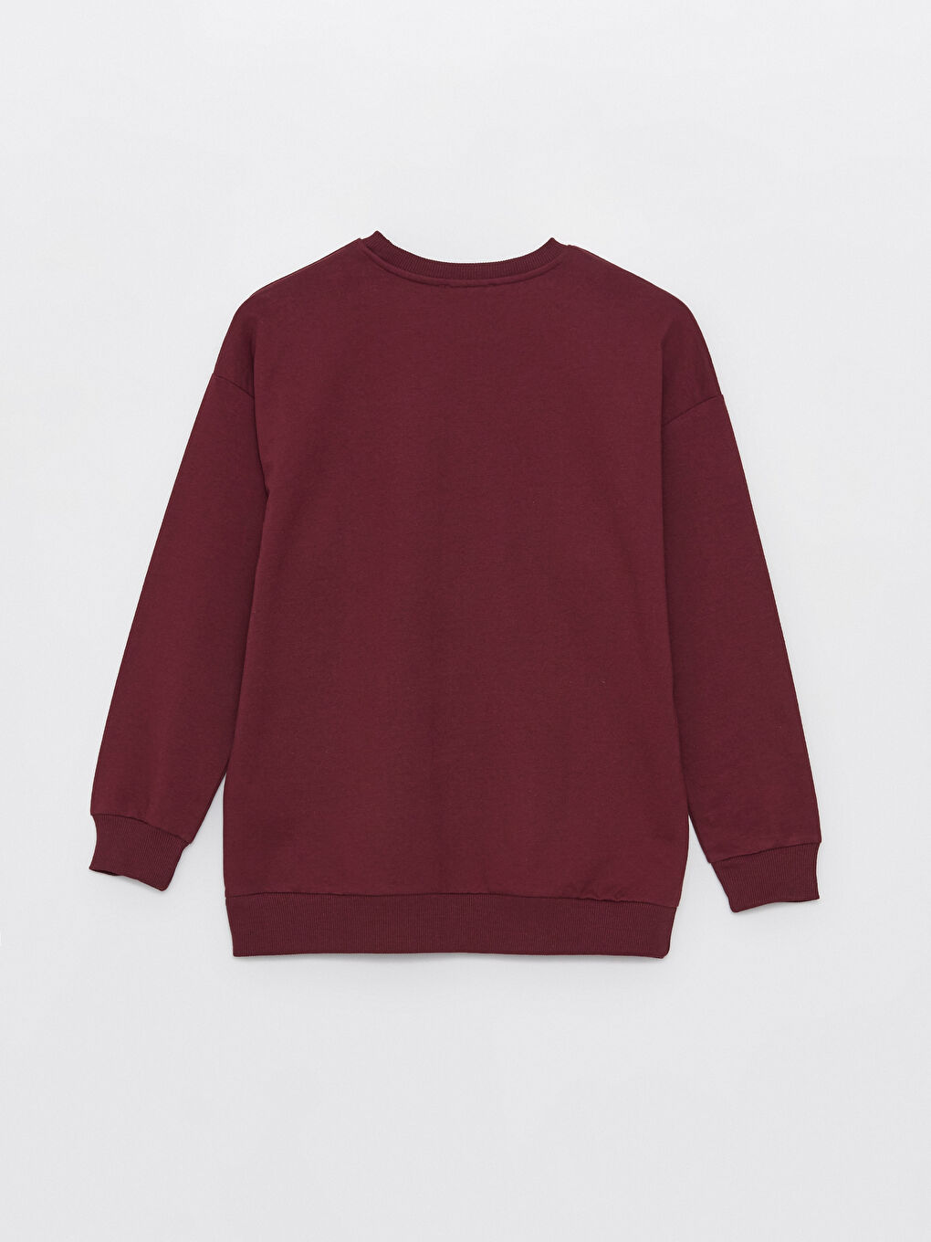 LCW Vision Bordo Bisiklet Yaka Baskılı Oversize Kadın Kalın Sweatshirt - 7