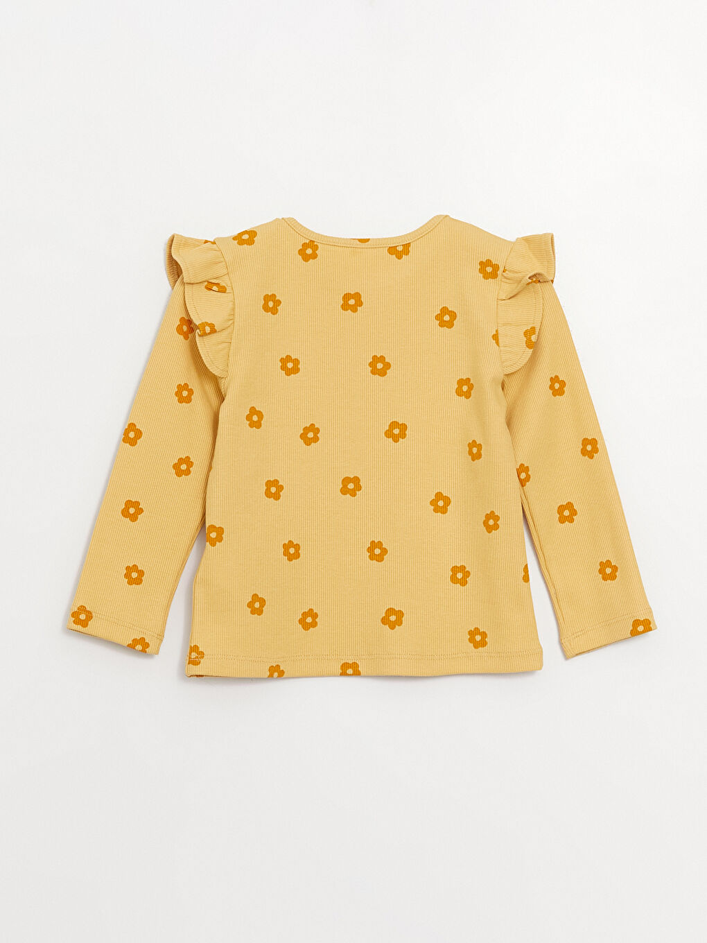 Crew Neck Long Sleeve Patterned Baby Girl T-Shirt-2