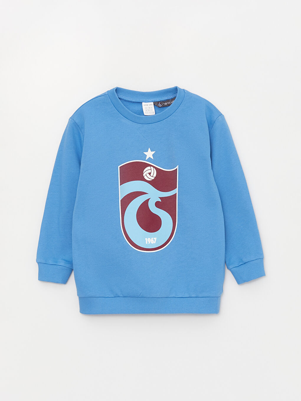 LCW baby Mavi Bisiklet Yaka Uzun Kollu Trabzonspor Baskılı Erkek Bebek Sweatshirt ve Eşofman Altı - 1