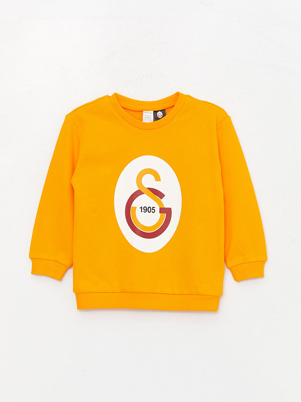 LCW baby Parlak Sarı Bisiklet Yaka Galatasaray Baskılı Erkek Bebek Sweatshirt ve Eşofman Altı Takım - 1