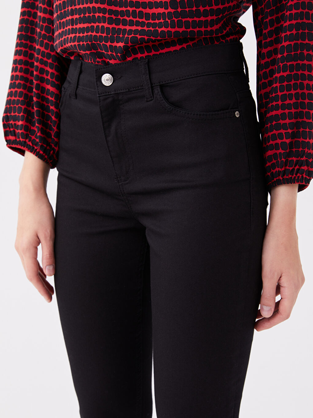 Siyah Slim Fit Kadın Jean Pantolon-1