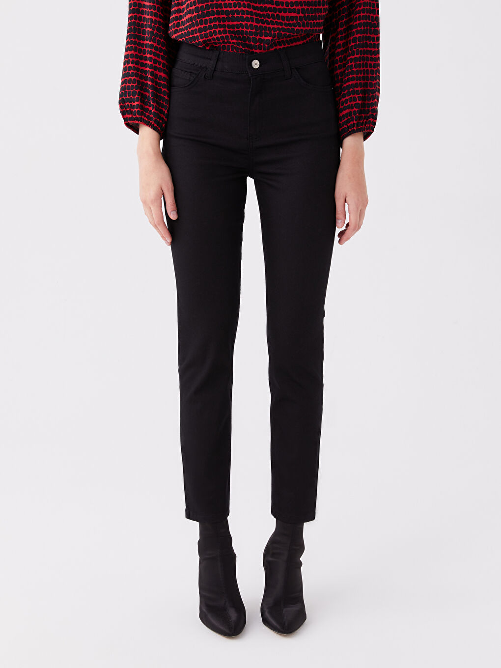 Siyah Slim Fit Kadın Jean Pantolon-2