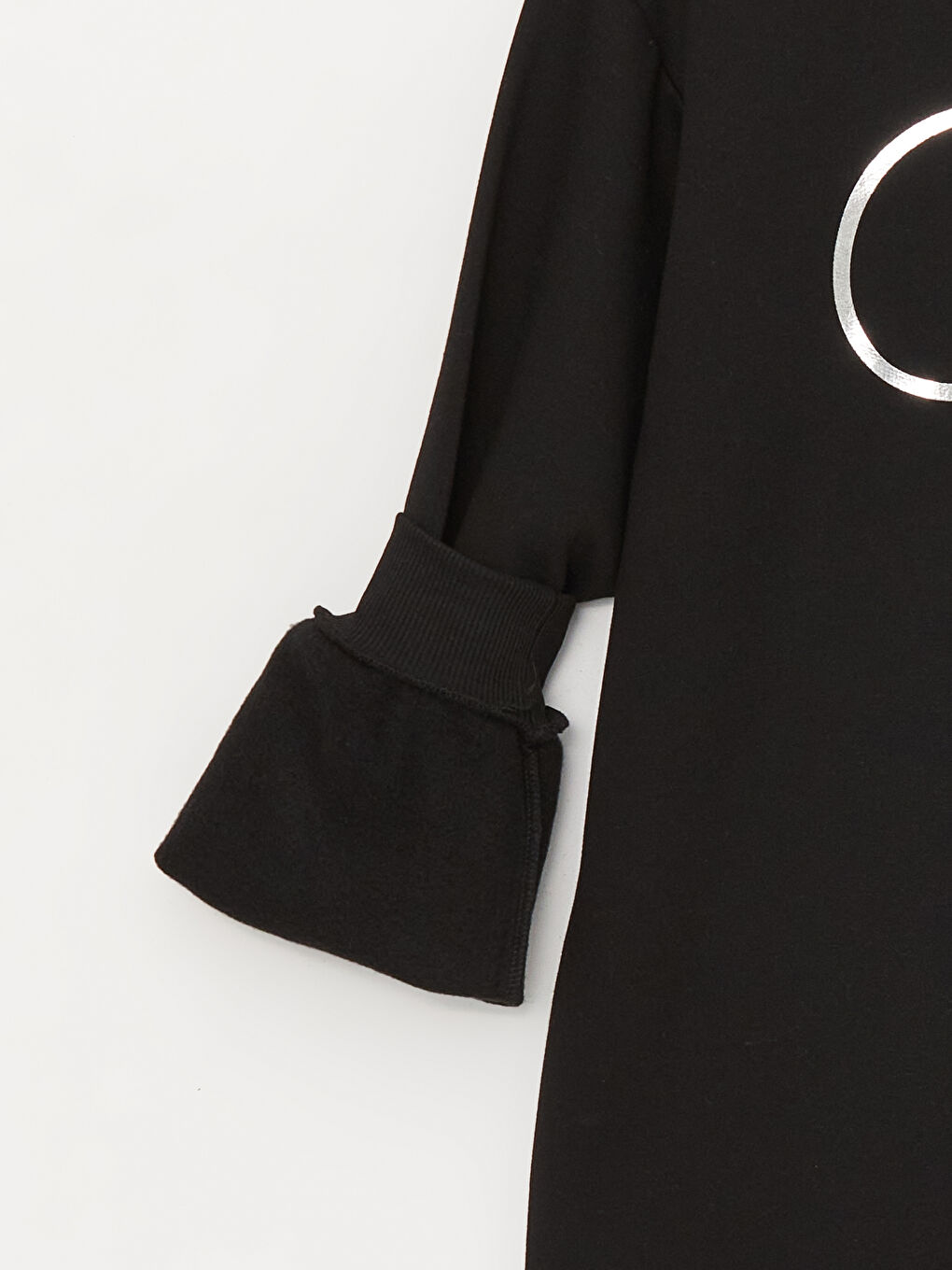 Siyah Bisiklet Yaka Mickey Mouse Baskılı Uzun Kollu Kadın Sweatshirt-6