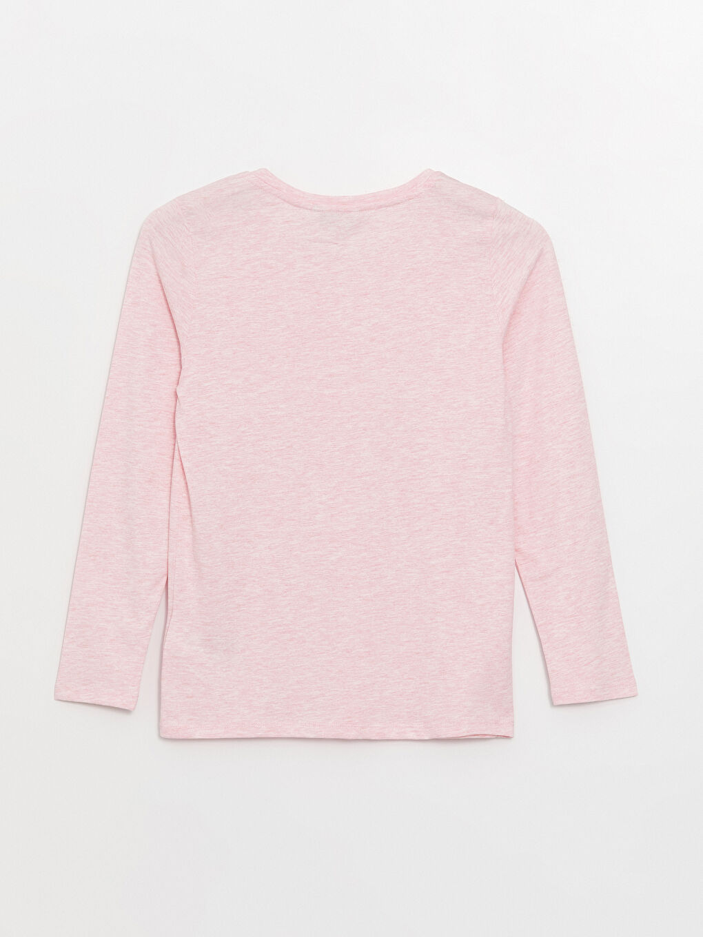 Pembe Bisiklet Yaka Düz Uzun Kollu Kadın Pijama Takımı-6