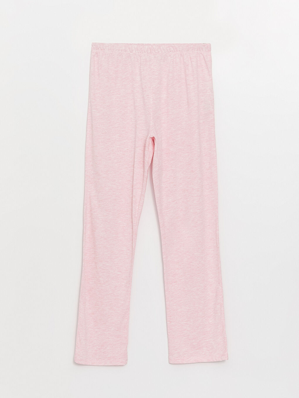 Pembe Bisiklet Yaka Düz Uzun Kollu Kadın Pijama Takımı-8