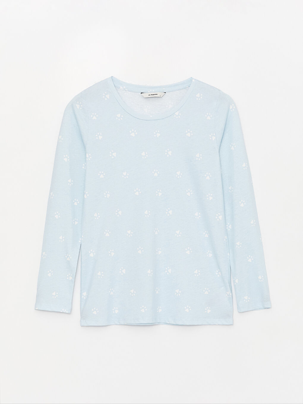 Mavi Bisiklet Yaka Düz Uzun Kollu Kadın Pijama Takımı-6