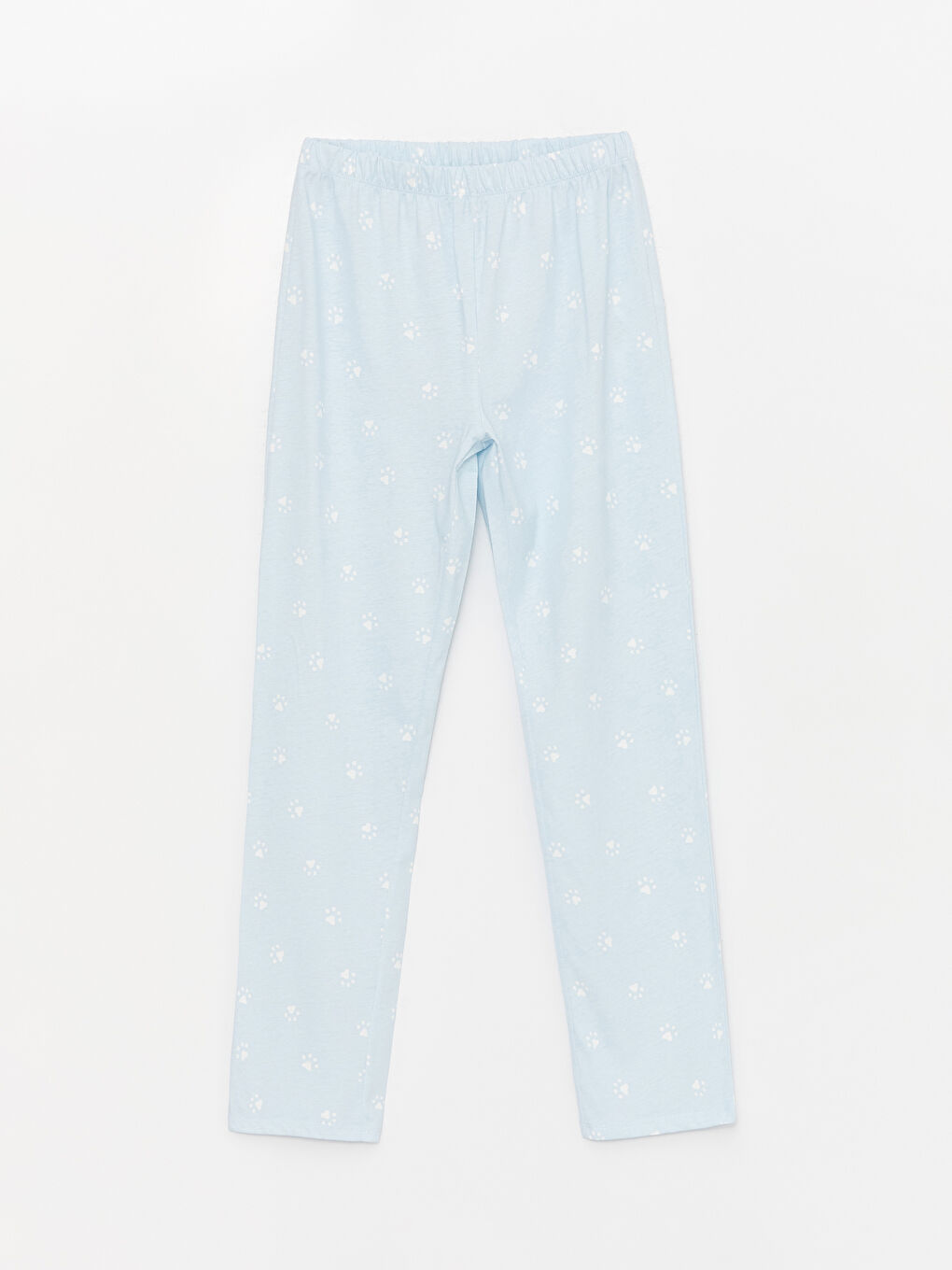 Mavi Bisiklet Yaka Düz Uzun Kollu Kadın Pijama Takımı-8