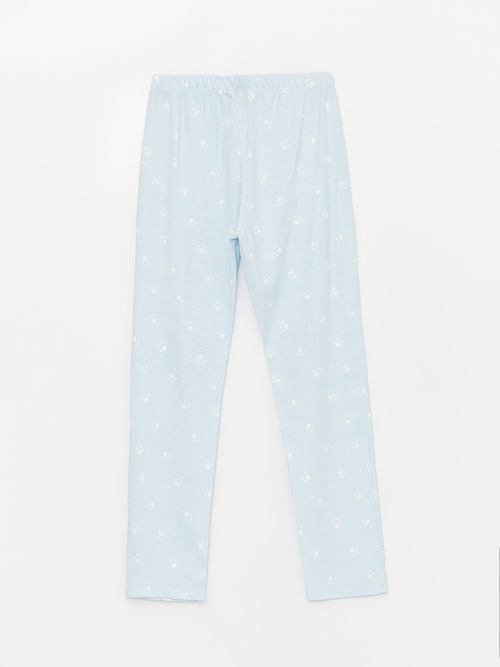 Mavi Bisiklet Yaka Düz Uzun Kollu Kadın Pijama Takımı-9