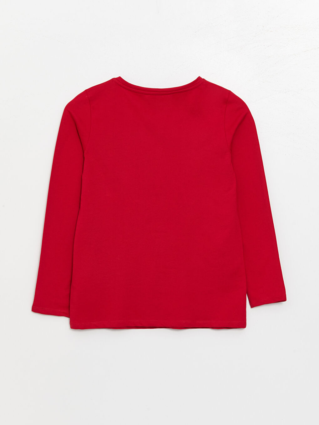 Kırmızı Bisiklet Yaka Düz Uzun Kollu Kadın Pijama Takımı-7