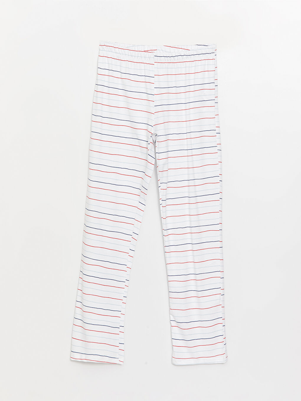 Kırmızı Bisiklet Yaka Düz Uzun Kollu Kadın Pijama Takımı-8