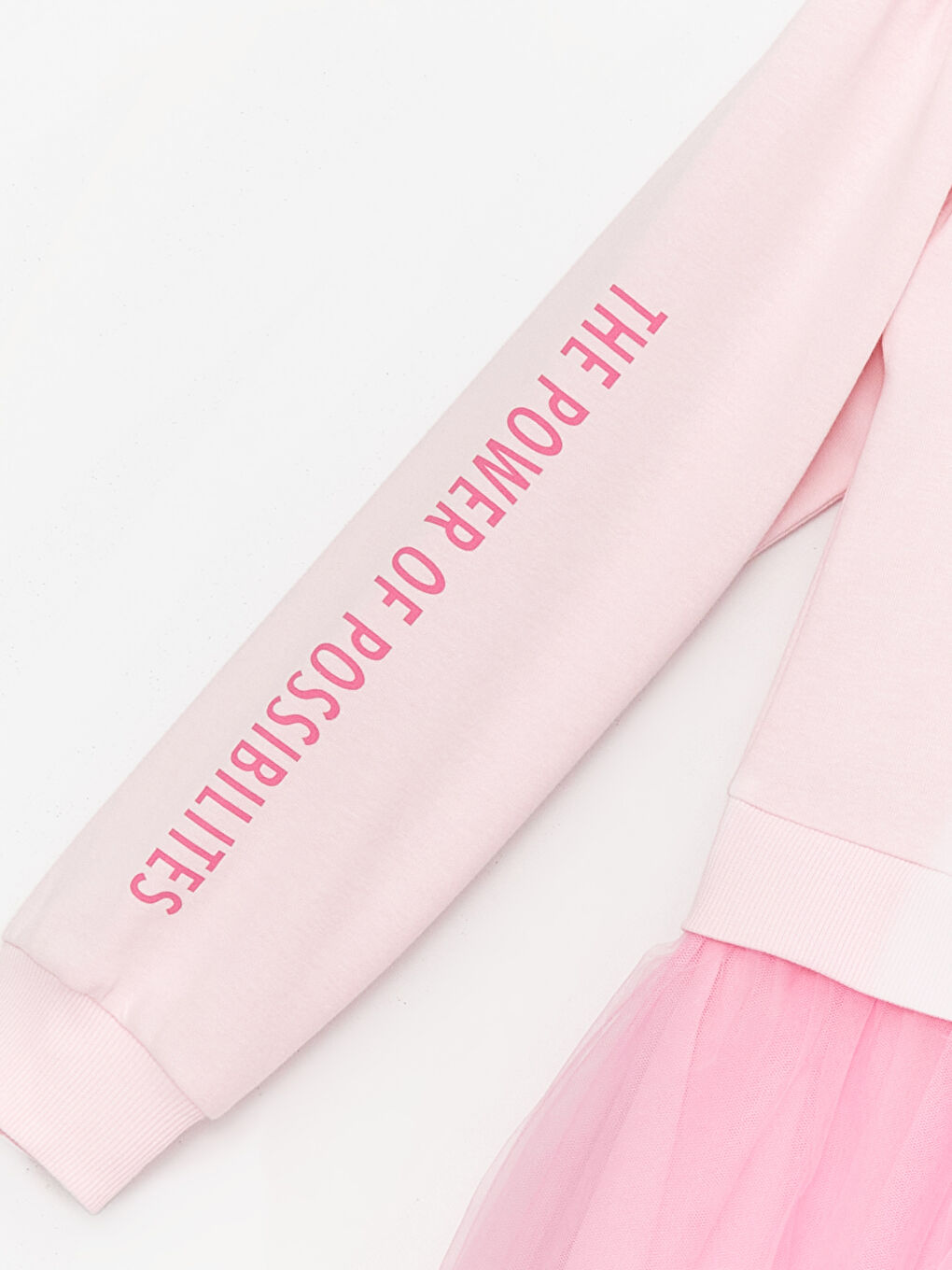 Crew Neck Barbie Printed Long Sleeve Girl's Dress-3