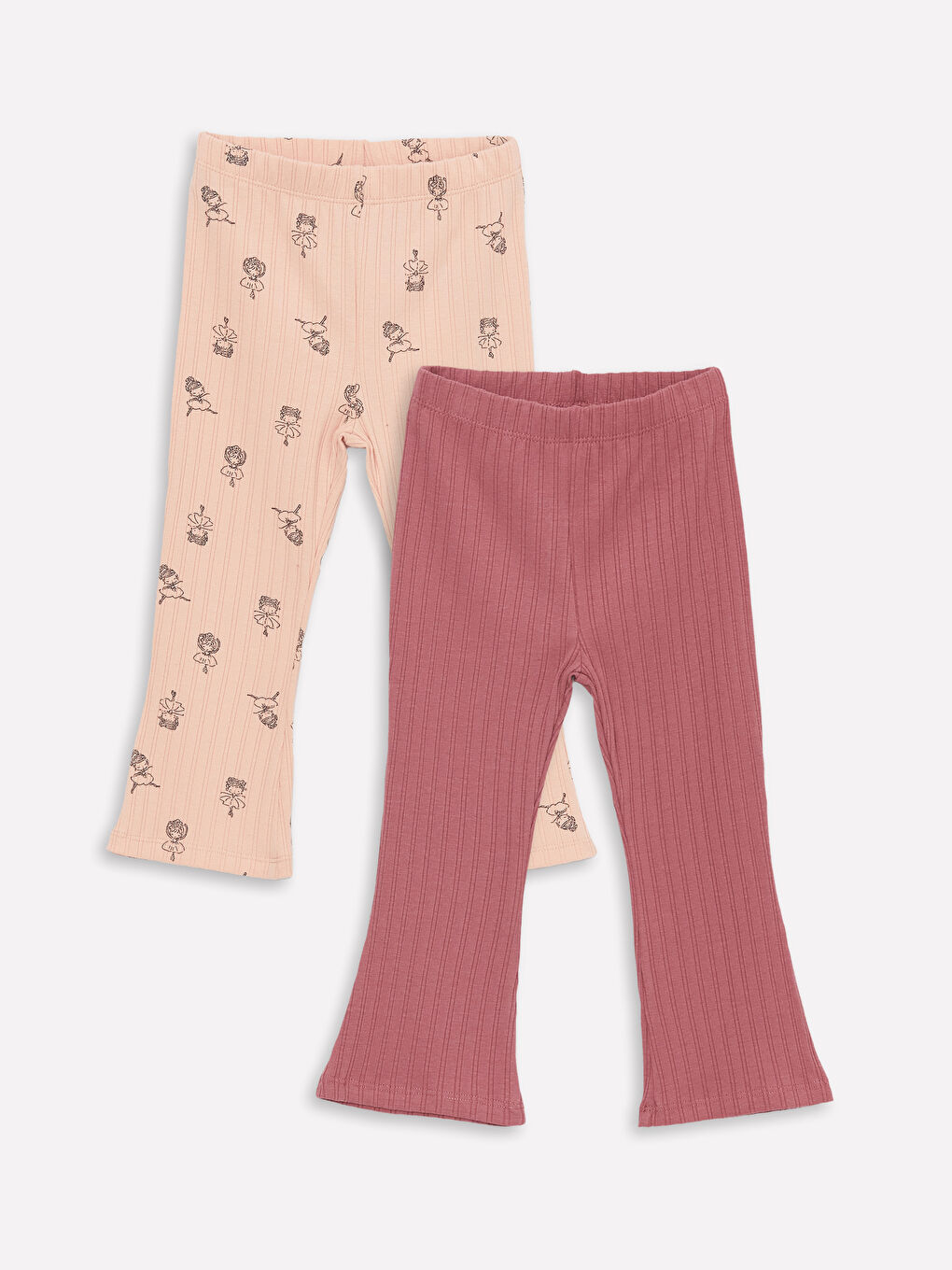 Baby Girl Tights with Elastic Waist, 2-Piece