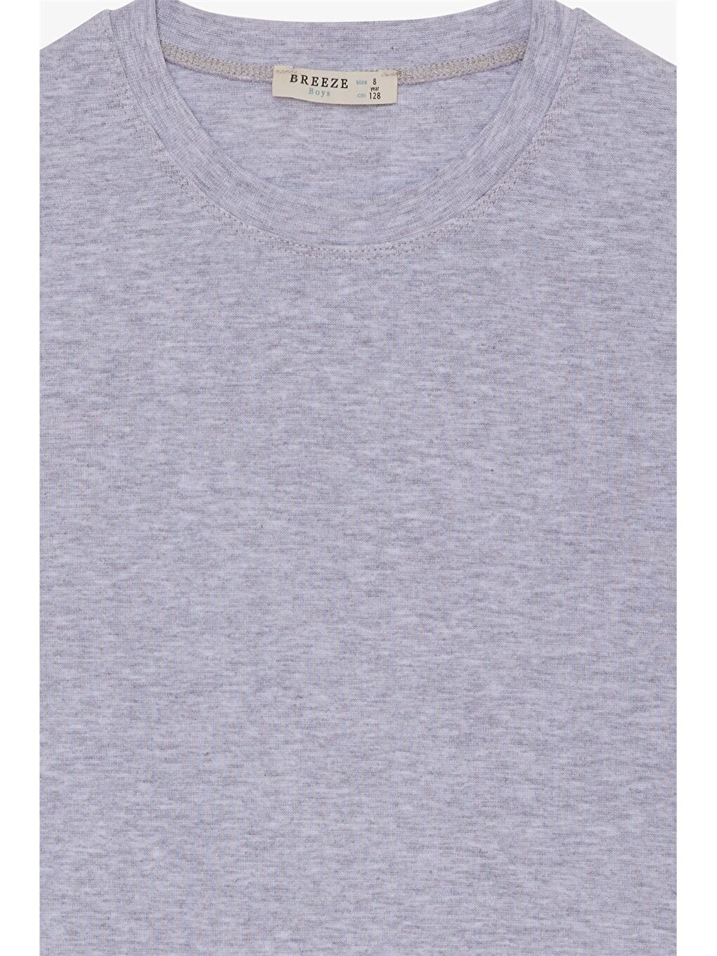 Gri Bisiklet Yaka Basic Uzun Kollu Erkek Çocuk Tişört-2