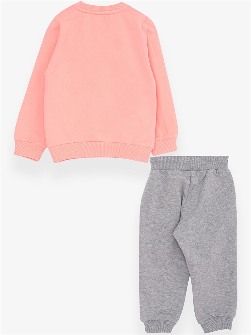 Turuncu Bisiklet Yaka Uzun Kollu Baskılı Kız Bebek 2'li Takım-1