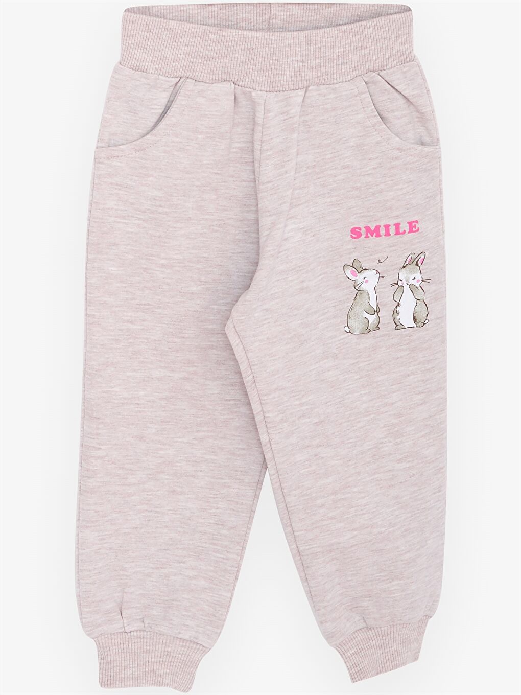 Ekru Bisiklet Yaka Uzun Kollu Baskılı Kız Bebek 2'li Takım-3