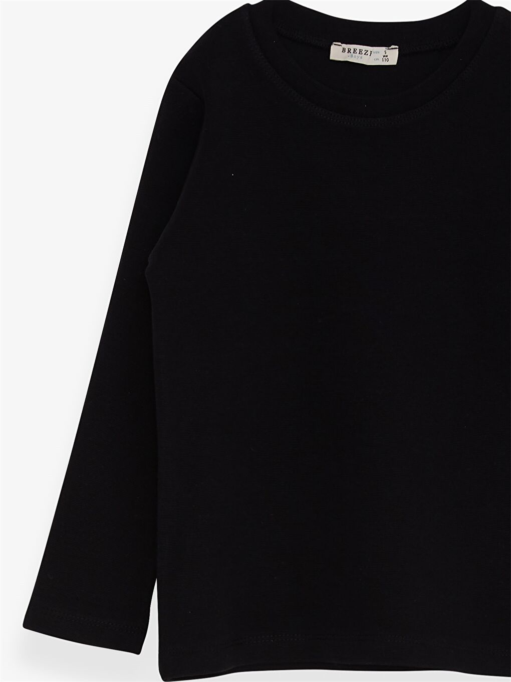 Siyah Bisiklet Yaka Erkek Çocuk Tişört-2