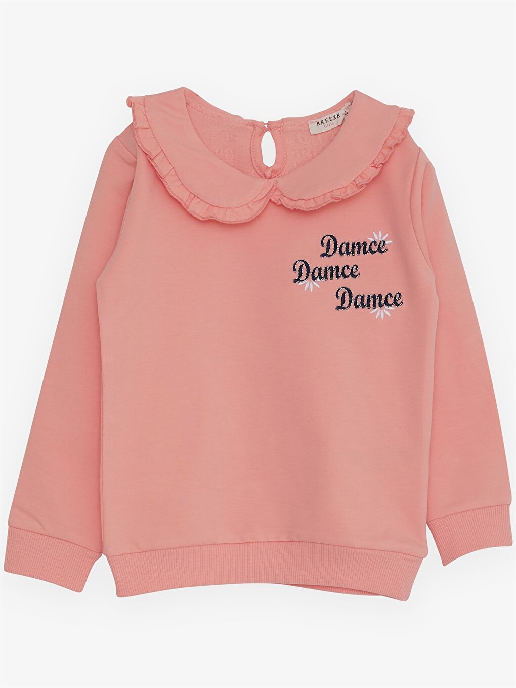 Turuncu Bebe Yaka Uzun Kollu Kız Bebek Sweatshirt