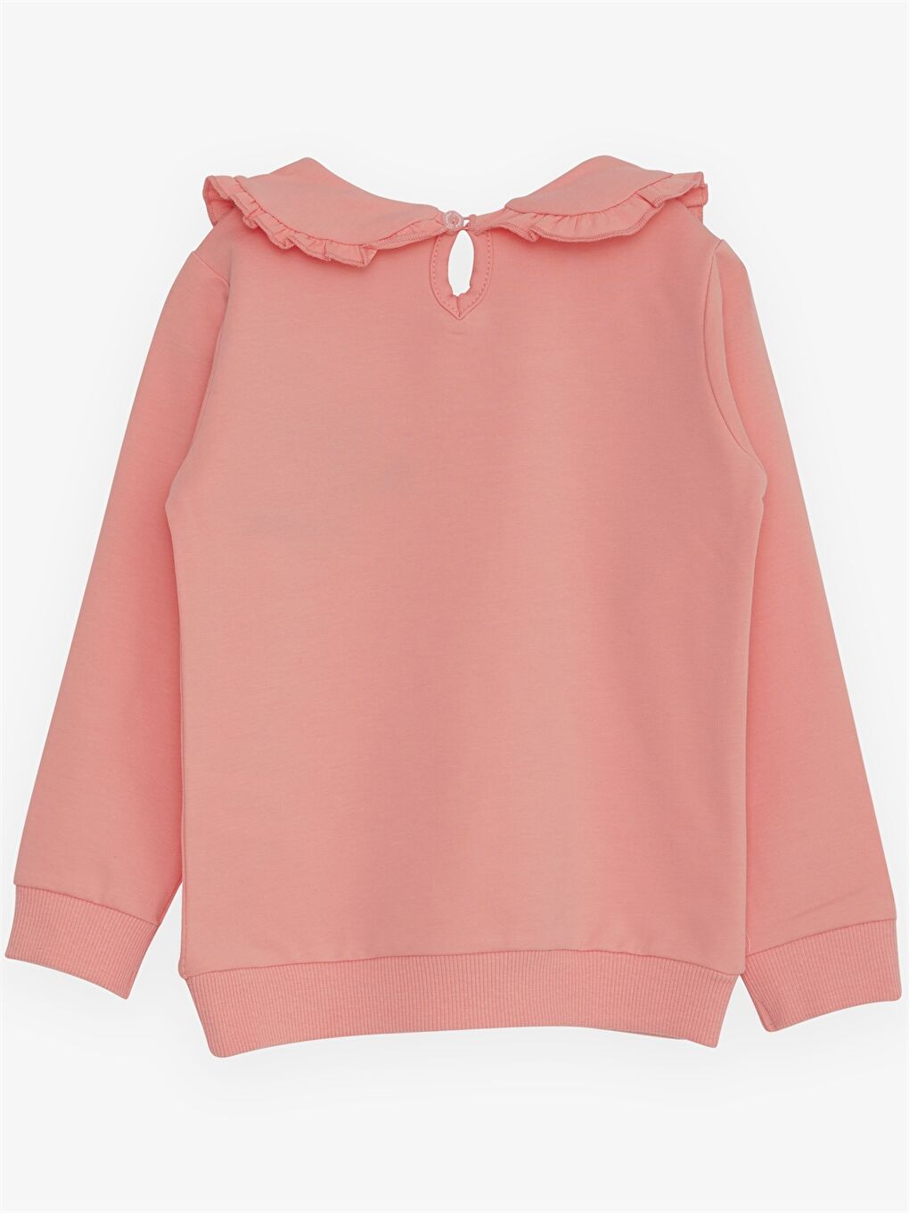 Turuncu Bebe Yaka Uzun Kollu Kız Bebek Sweatshirt-1