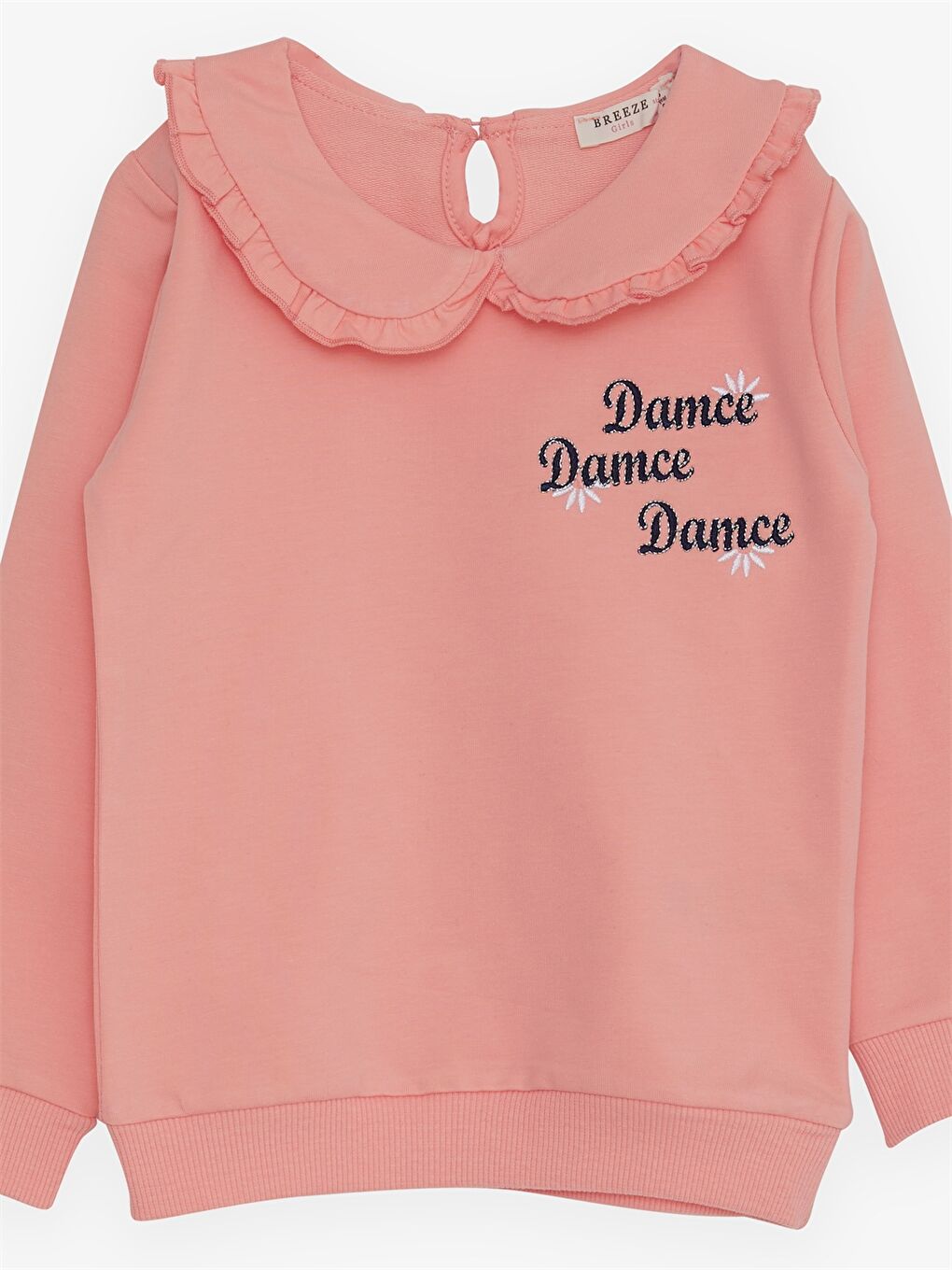 Turuncu Bebe Yaka Uzun Kollu Kız Bebek Sweatshirt-2