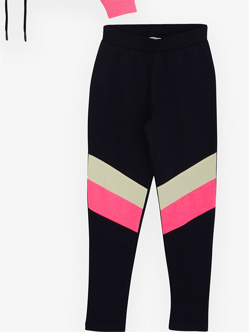 Ekru Bisiklet Yaka Baskılı Uzun Kollu Kız Çocuk 2'li Takım-3