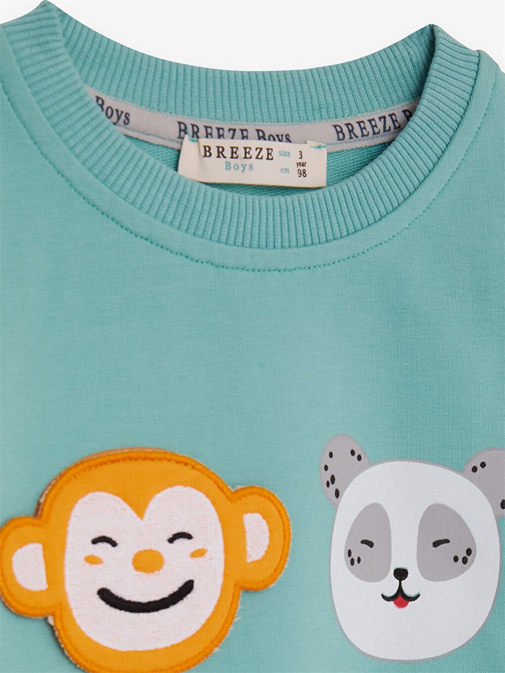 Turkuaz Bisiklet Yaka Uzun Kollu Baskılı Erkek Bebek 2'li Takım-4