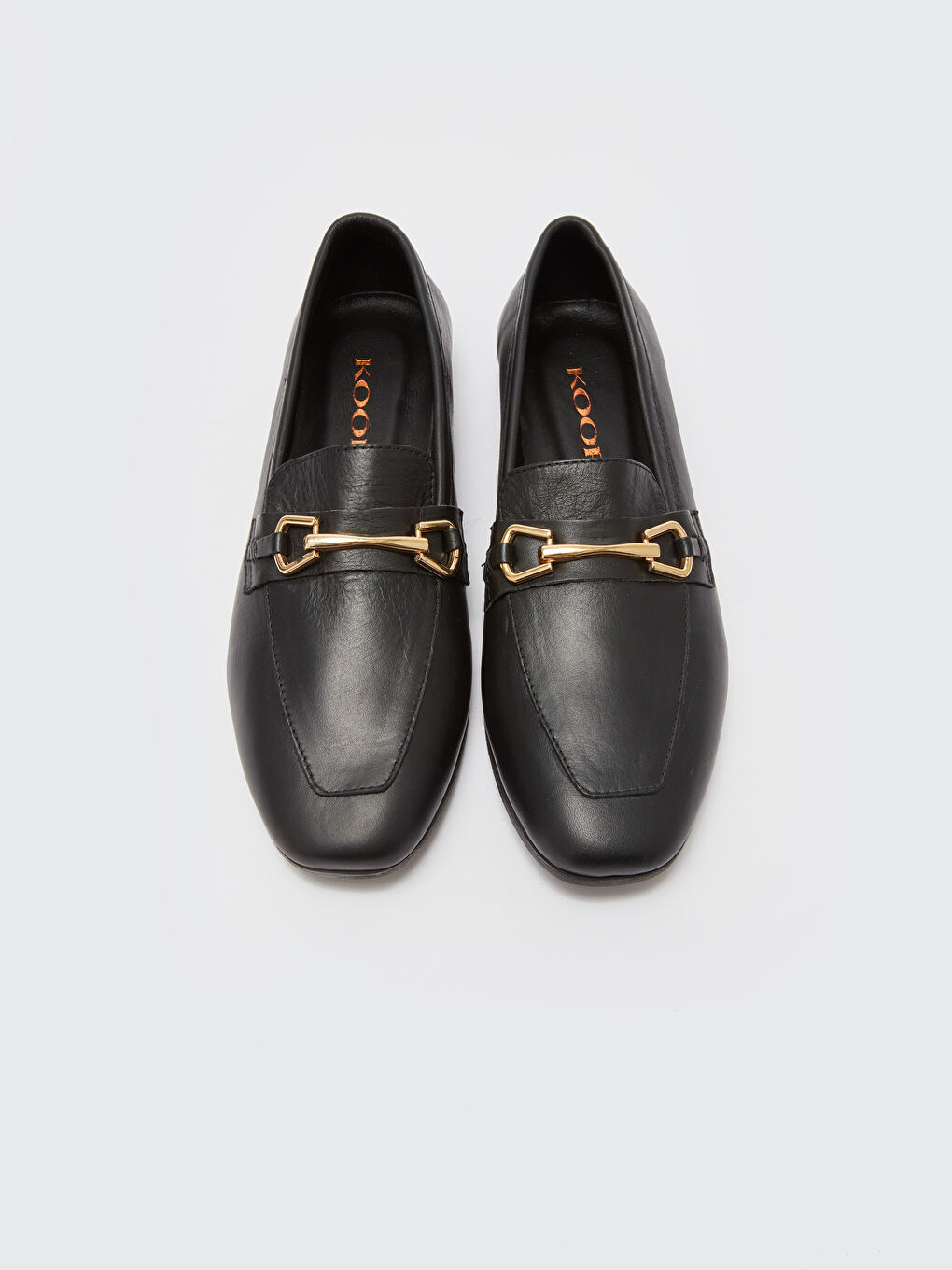 Siyah Deri Görünümlü Kadın Loafer Ayakkabı-2