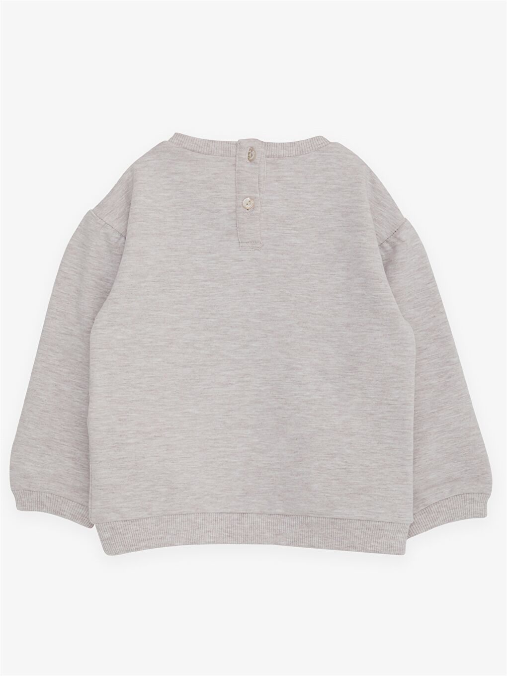 Bej Bisiklet Yaka Uzun Kollu Baskılı Kız Bebek Sweatshirt-1