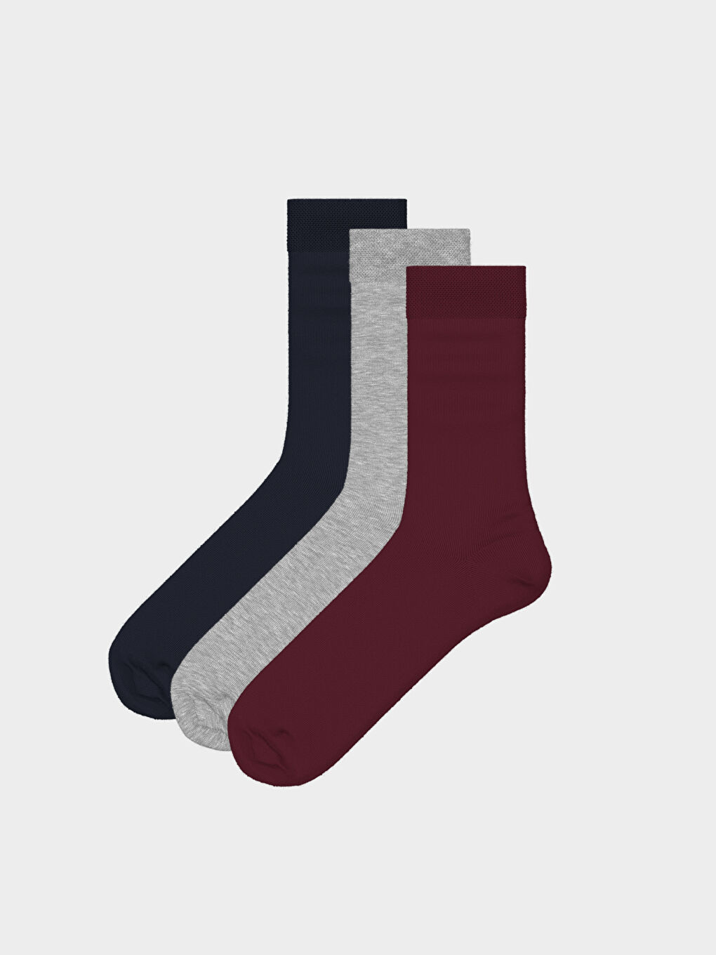 Bordo Erkek Soket Çorap 3'lü-1