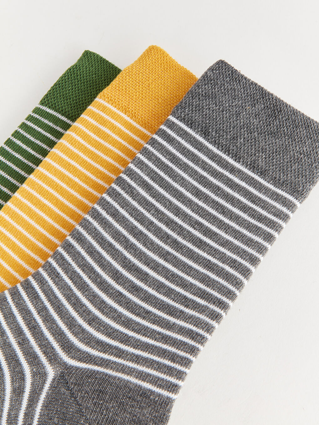 Gri Çizgili Erkek Soket Çorap 3'lü-2