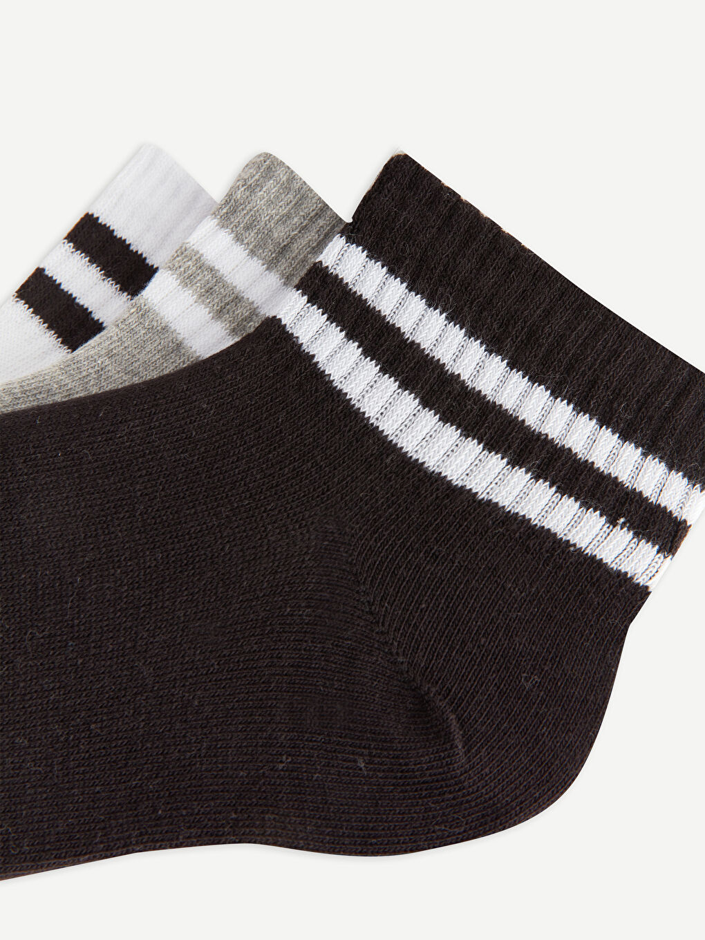 Siyah Çizgili Erkek Soket Çorap 3'lü-2