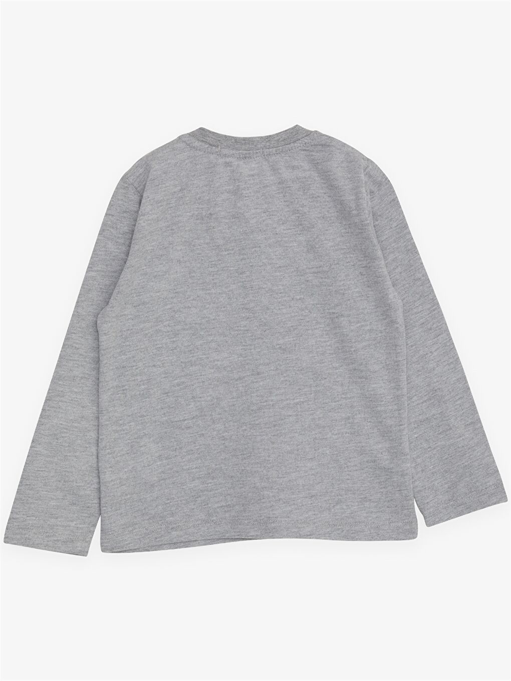 Gri Bisiklet Yaka Uzun Kollu Baskılı Erkek Bebek Sweatshirt-1