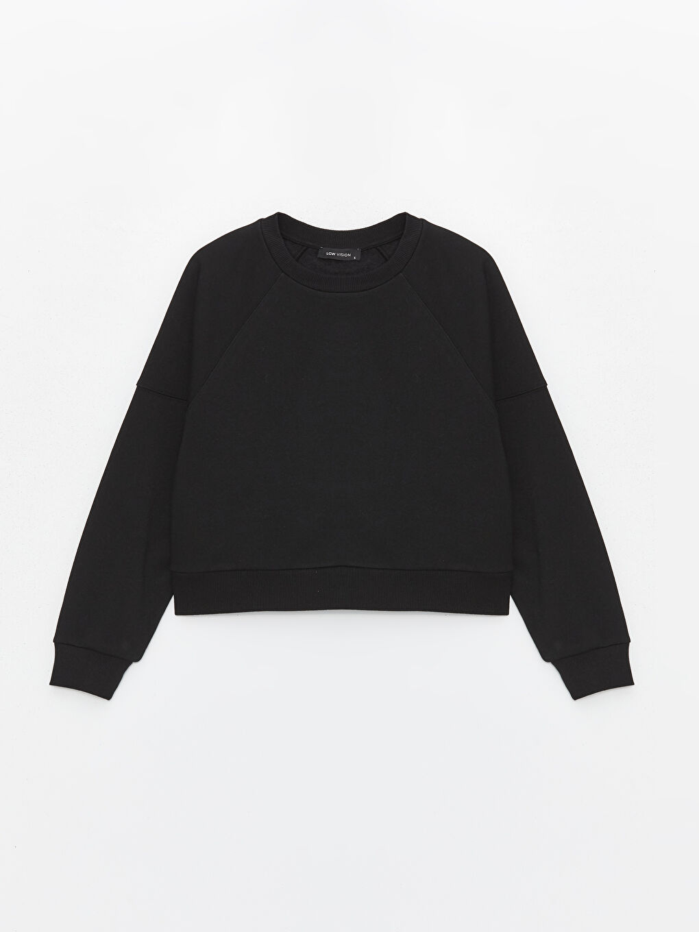 LCW Vision Yeni Siyah Bisiklet Yaka Oversize Kadın Kalın Sweatshirt - 5