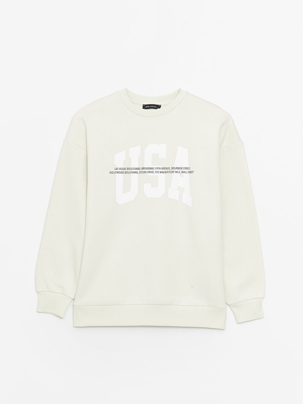 LCW Vision Uçuk Yeşil Bisiklet Yaka Baskılı Uzun Kollu Kadın Sweatshirt - 5