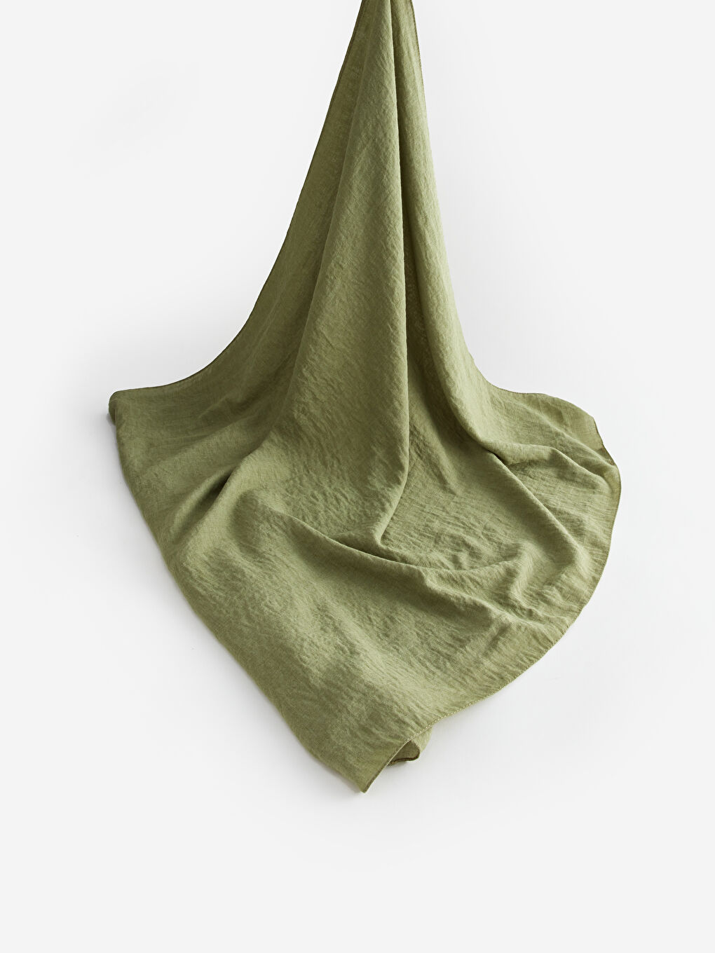 Yeşil Düz Vual Kadın Şal-1