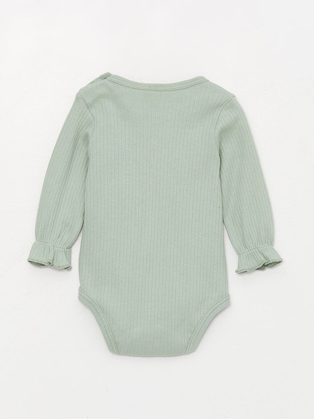 Yeşil Bisiklet Yaka Uzun Kollu Kız Bebek 3'lü Takım-2