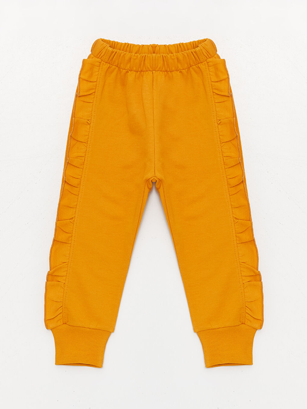 Turuncu Bisiklet Yaka Uzun Kollu Kız Bebek Sweatshirt ve Eşofman Alt 2'li Takım-6