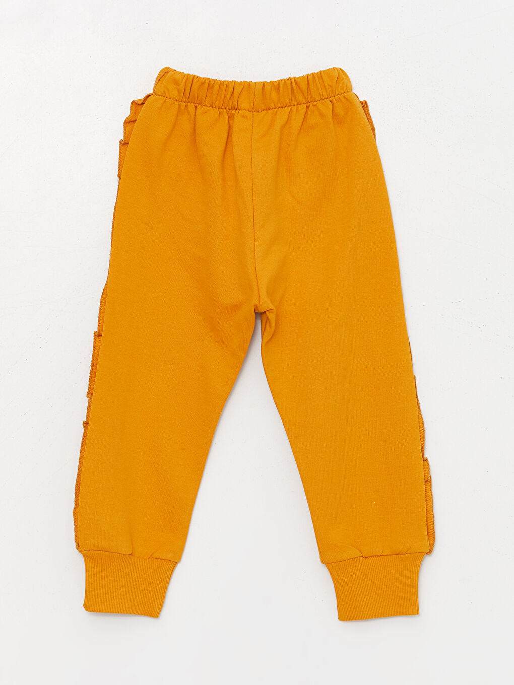 Turuncu Bisiklet Yaka Uzun Kollu Kız Bebek Sweatshirt ve Eşofman Alt 2'li Takım-7