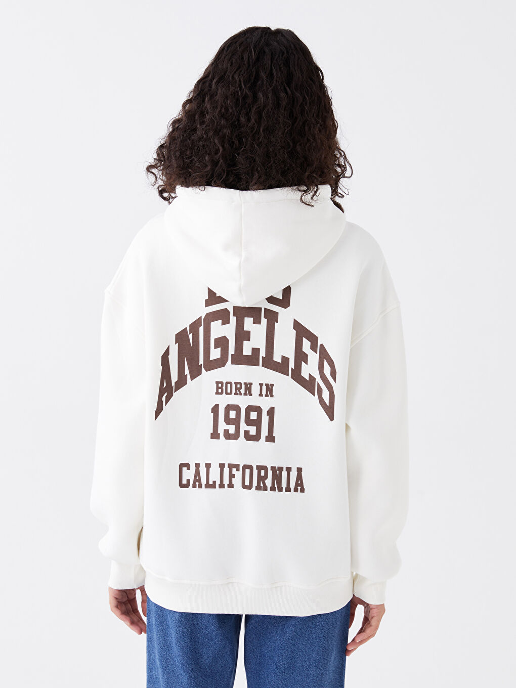 CALİMERA MODA Ekru Baskılı Kadın Fermuarlı Sweatshirt - 4