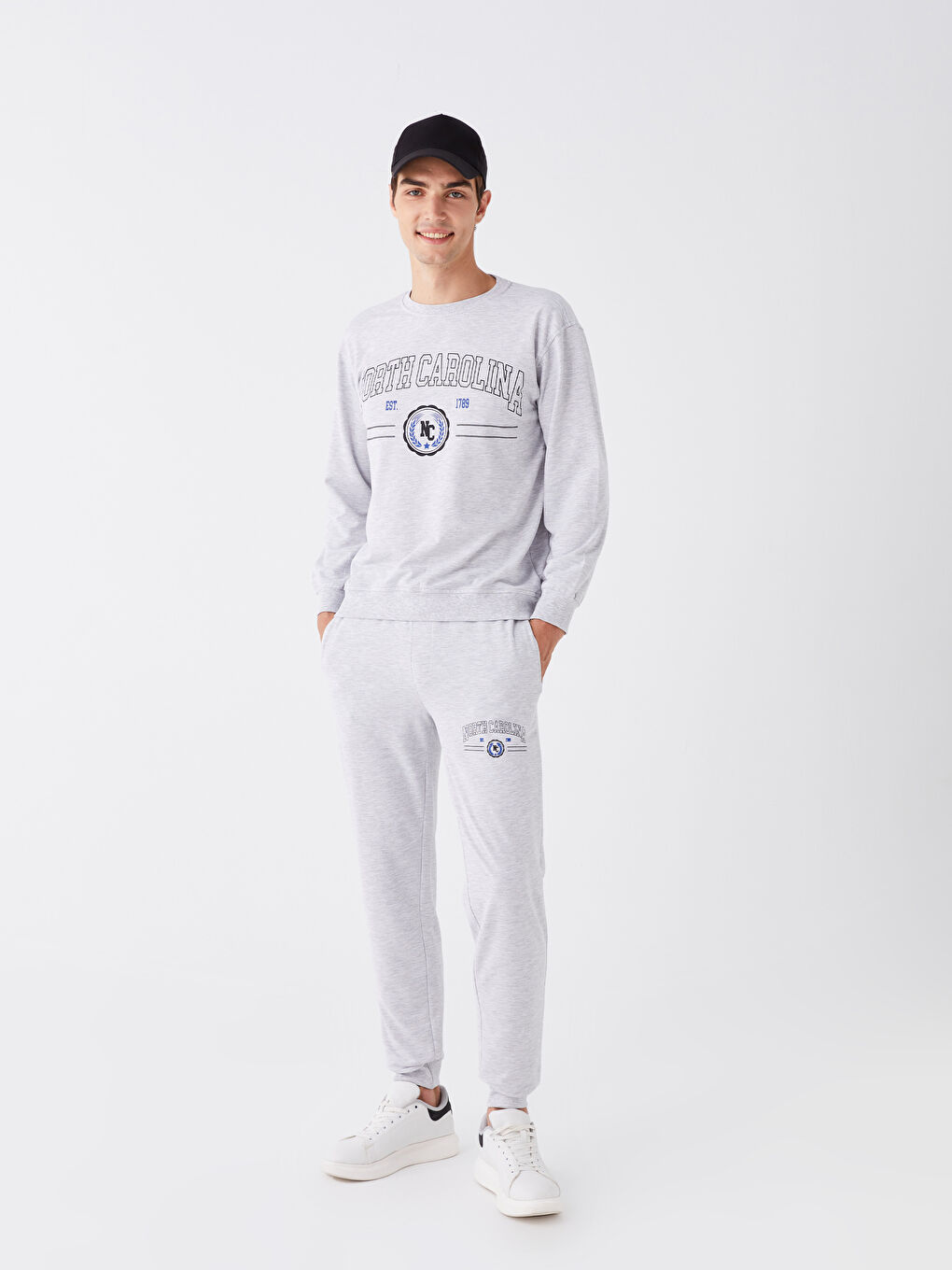 Gri Standart Kalıp Erkek Eşofman Altı-1