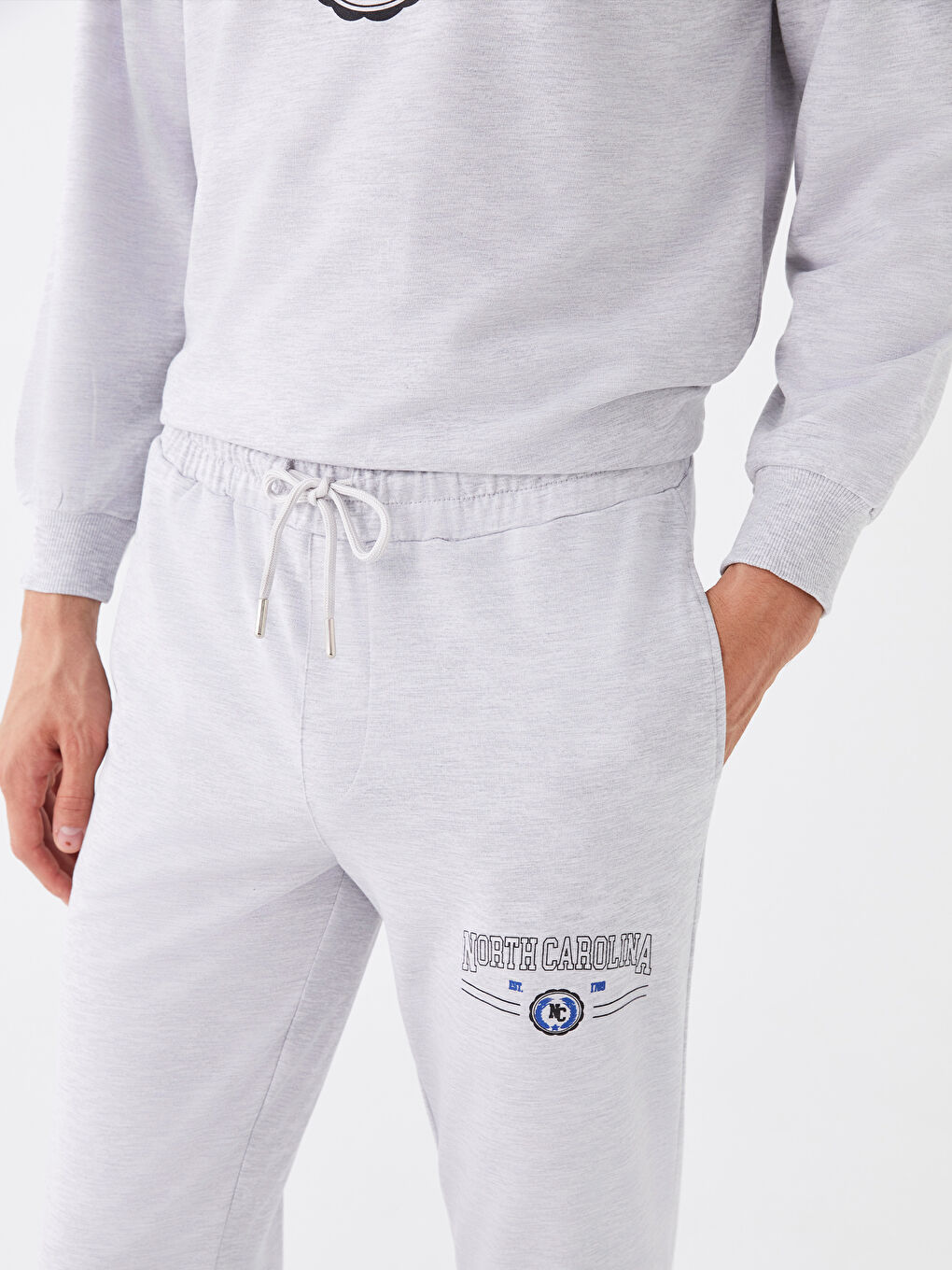 Gri Standart Kalıp Erkek Eşofman Altı-2